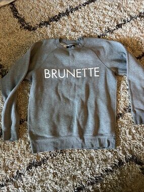 Brunette The Label Gray Logo Crewneck Sweater